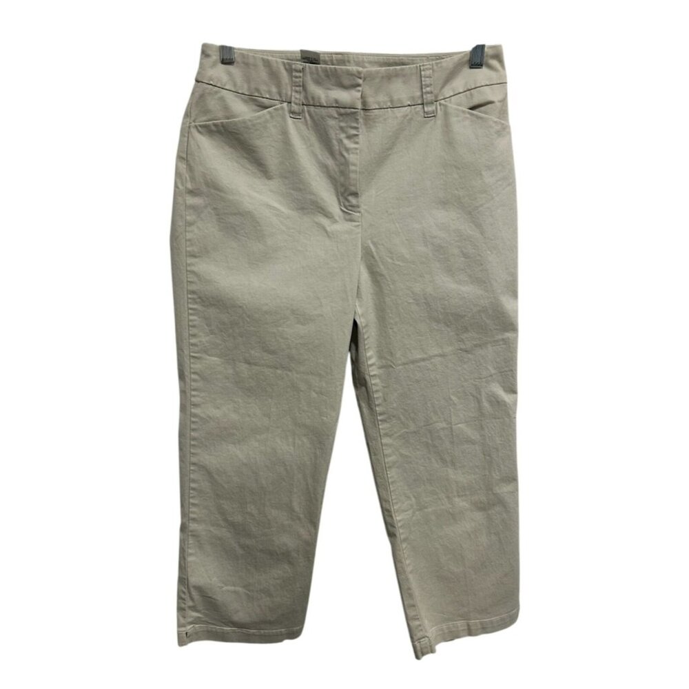 Jones Sport Womens Beige Stretch Capri Pants Size 8